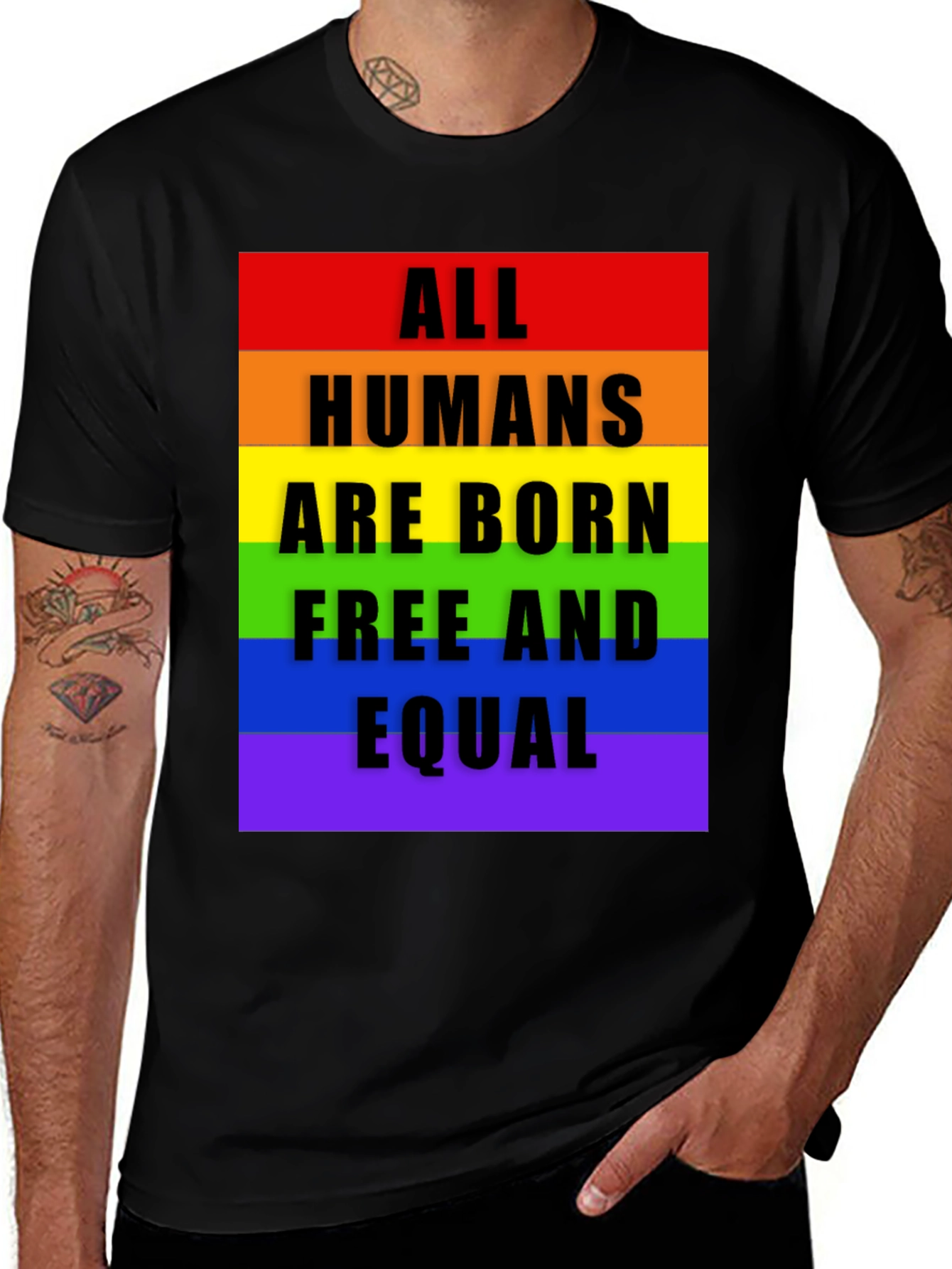 All Humans are Born Equal - Pride T-Shirt