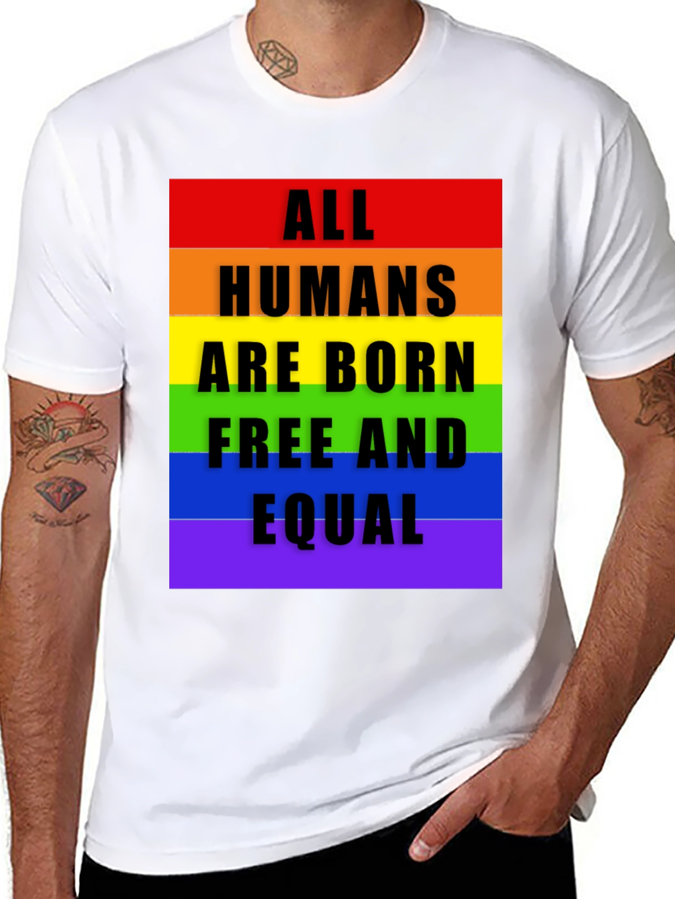 All Humans are Born Equal - Pride T-Shirt