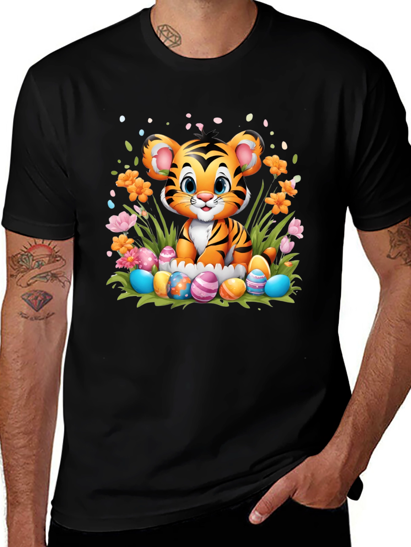 Cute Tiger Easter Eggs T-Shirt