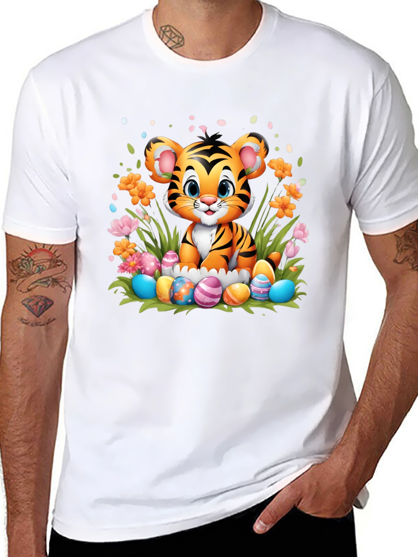 Cute Tiger Easter Eggs T-Shirt