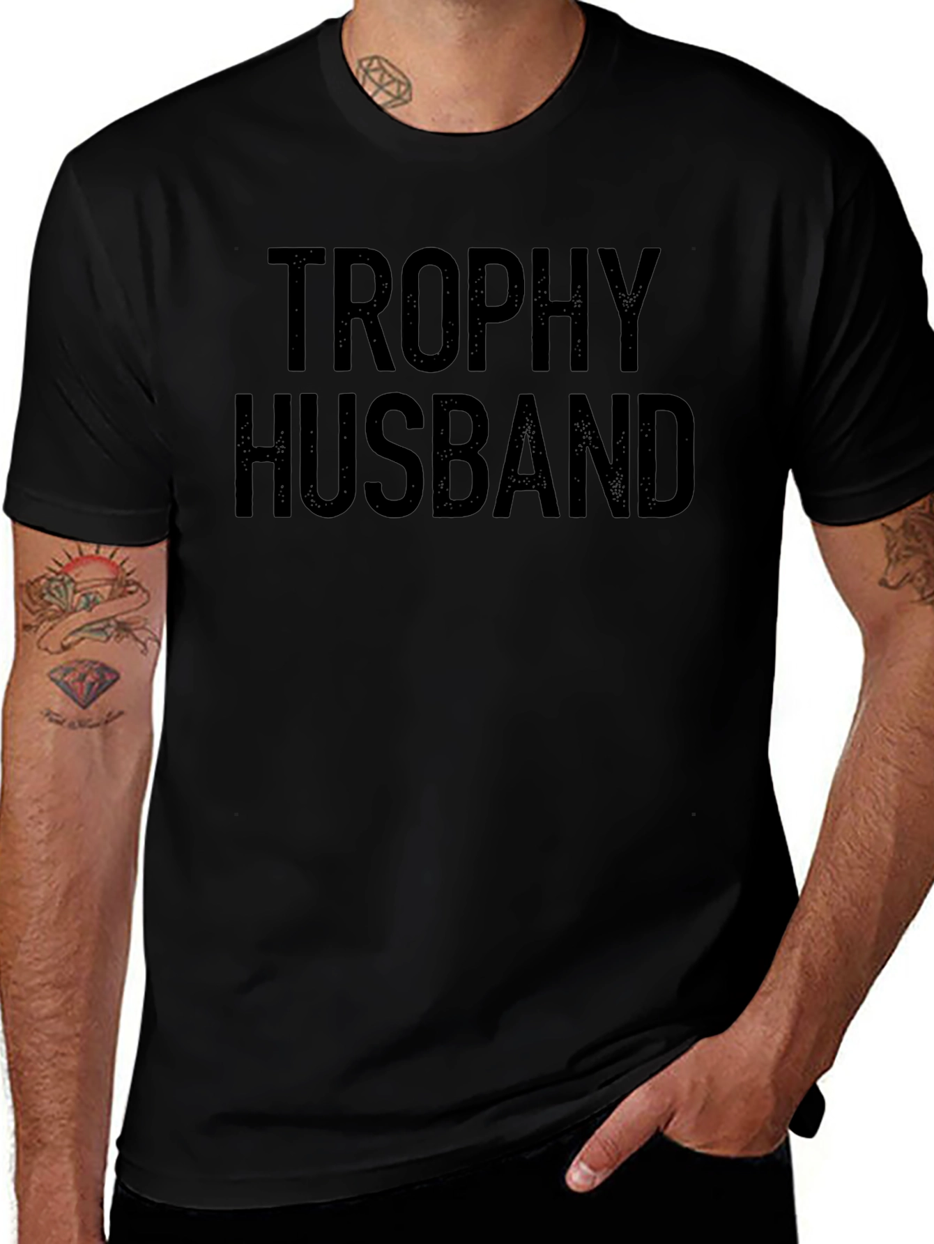 Trophy Husband Graphic Tee - Mens Black T-Shirt