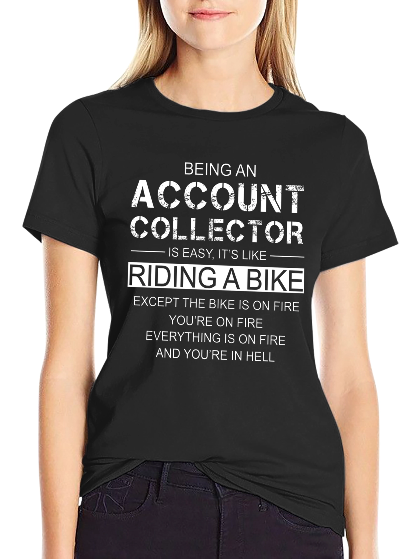 Account Collector Riding Bike Funny T-Shirt