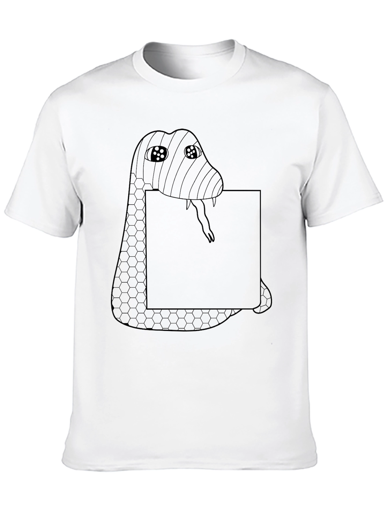 Snakes & Squares Graphic Tee - Edgy Black T-Shirt