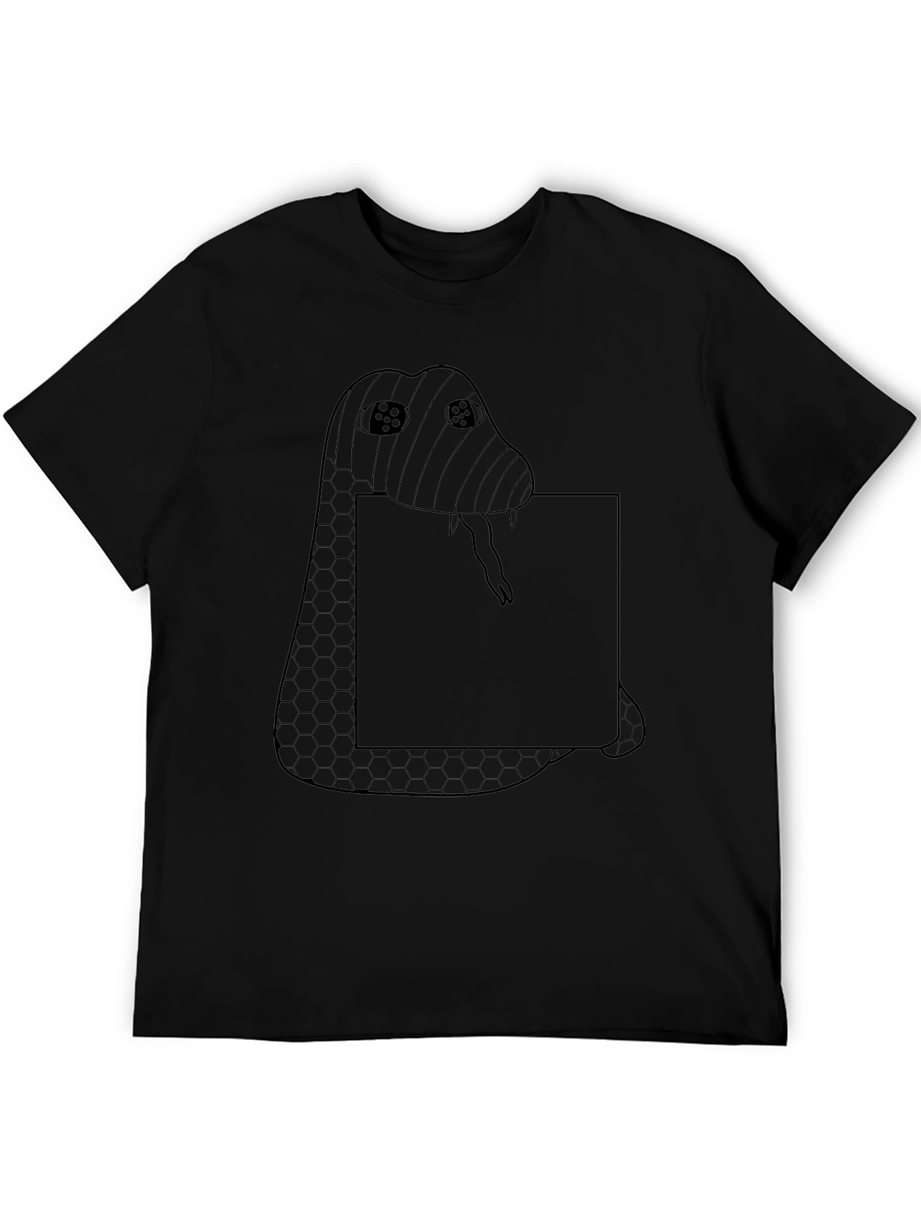 Snakes & Squares Graphic Tee - Edgy Black T-Shirt
