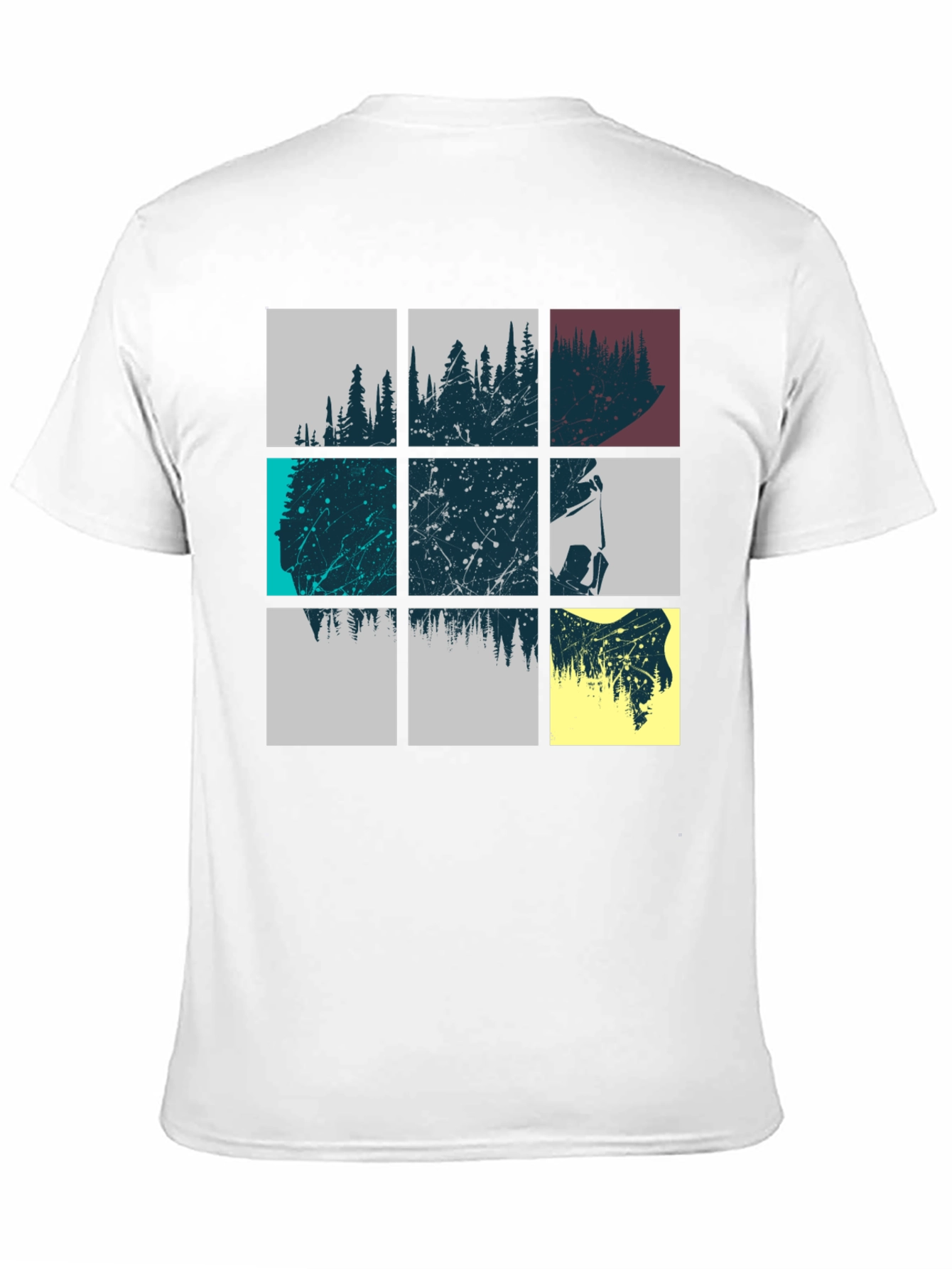 Abstract Forest Graphic Print Mens Black T-Shirt