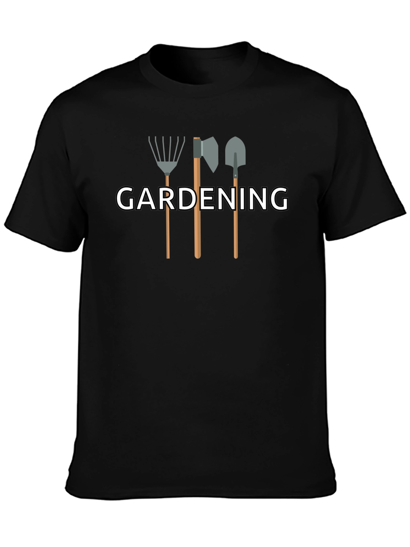Gardening Tools Graphic Tee - Black