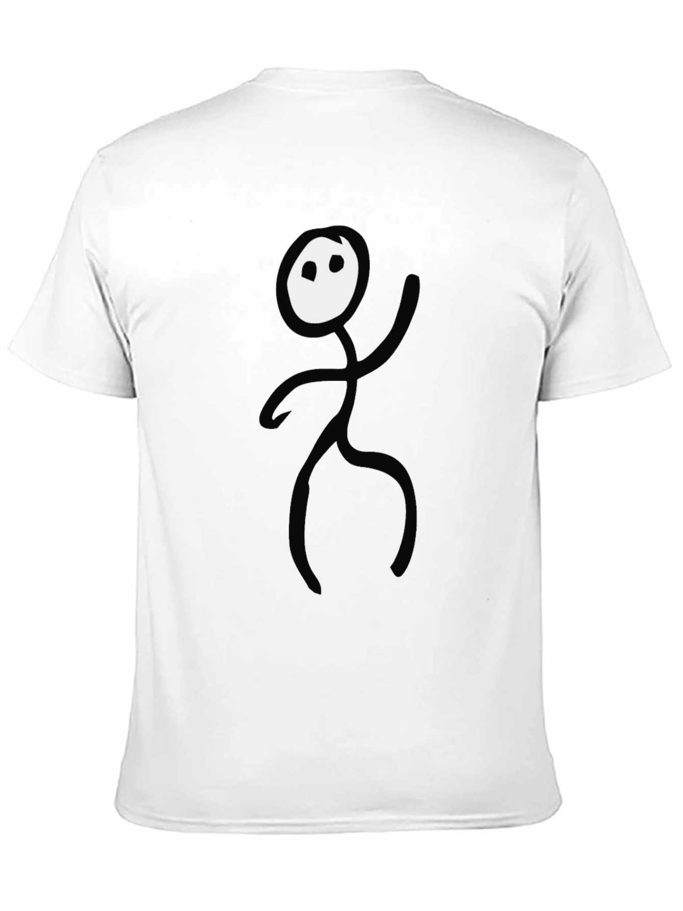 Funny Stick Figure Graphic Tee - Black Cotton T-Shirt
