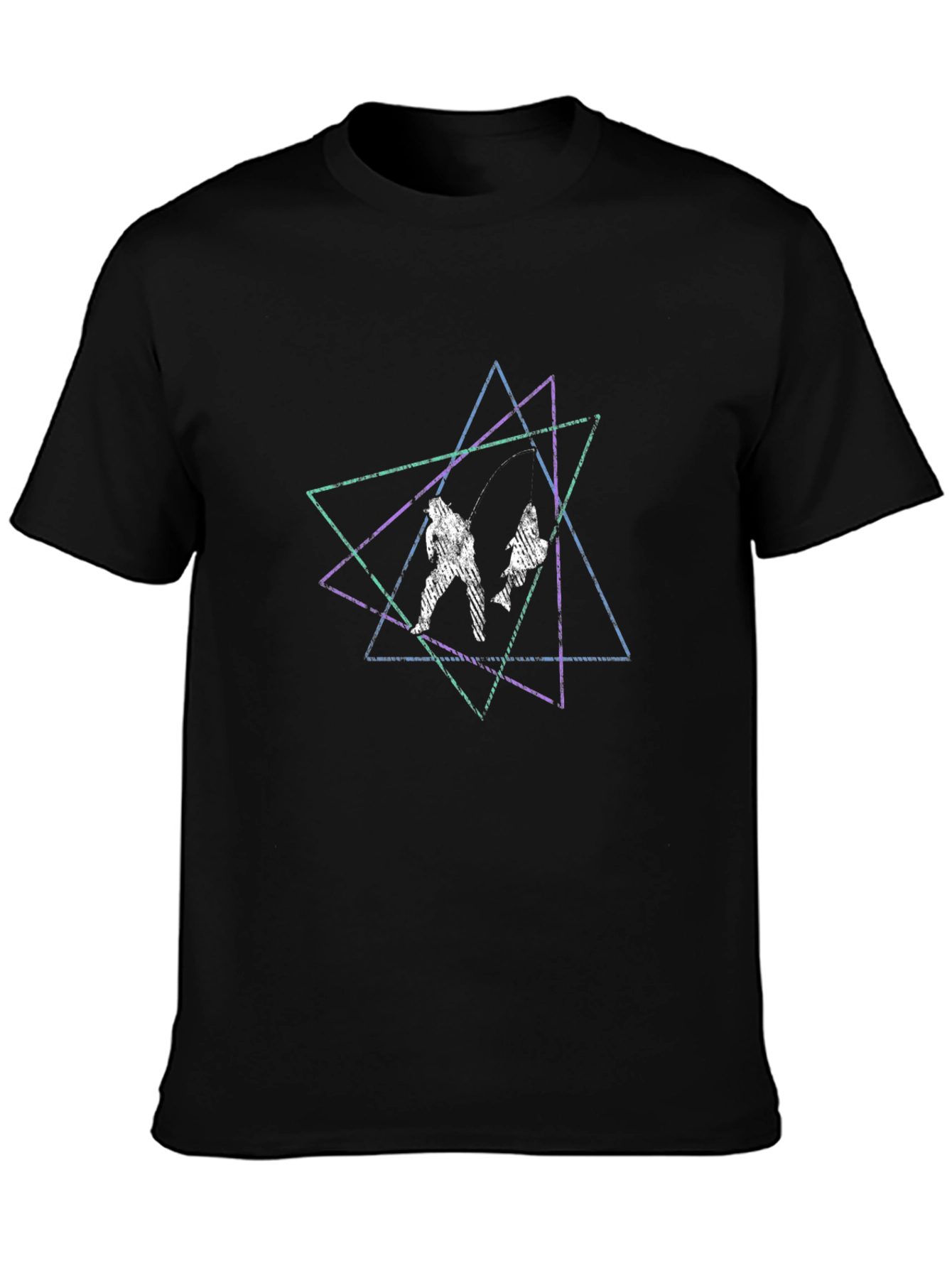 Geometric Fishing Graphic Tee - Stylish & Unique