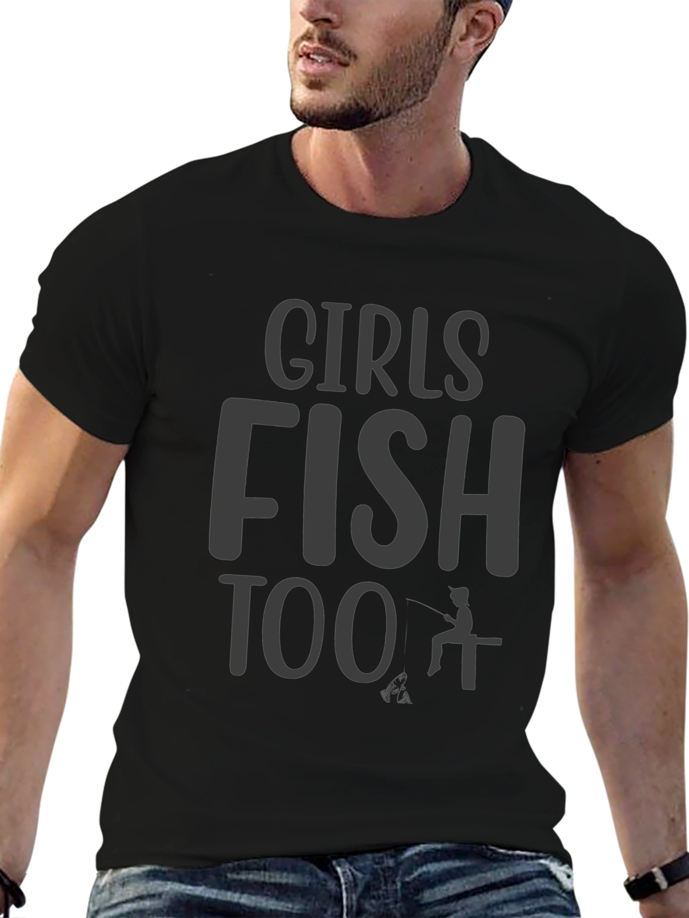 Girls Fish Too Graphic T-Shirt