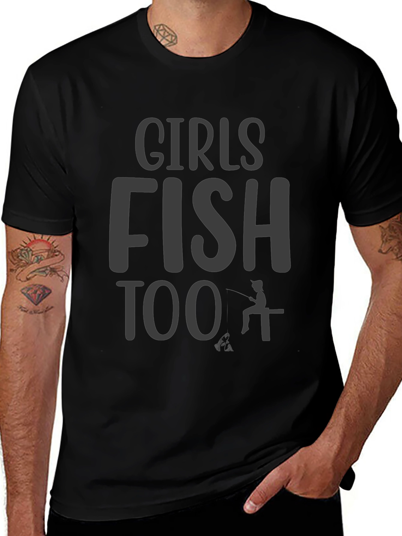 Girls Fish Too Graphic T-Shirt