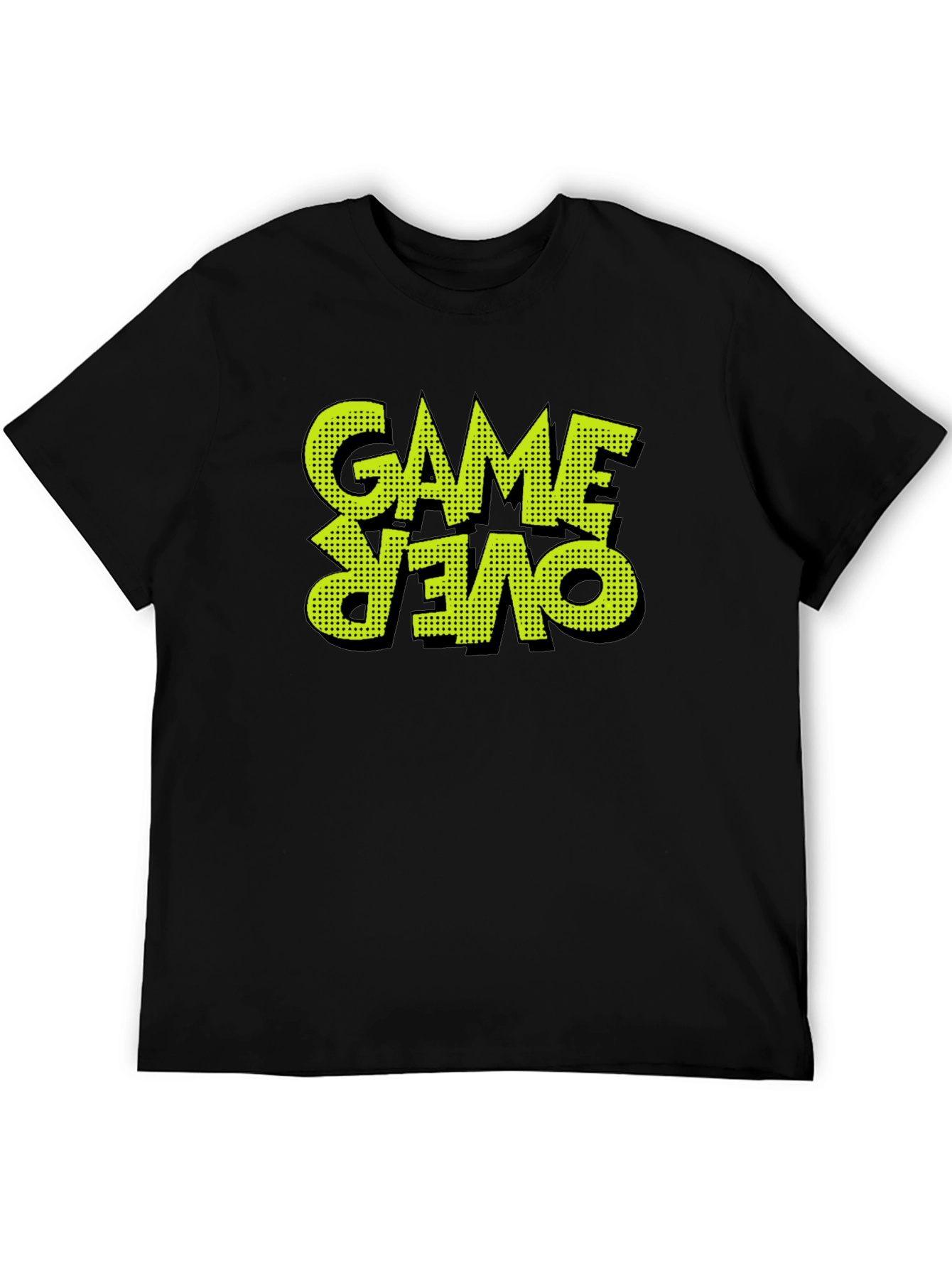 Game Over Graphic Print Black T-Shirt