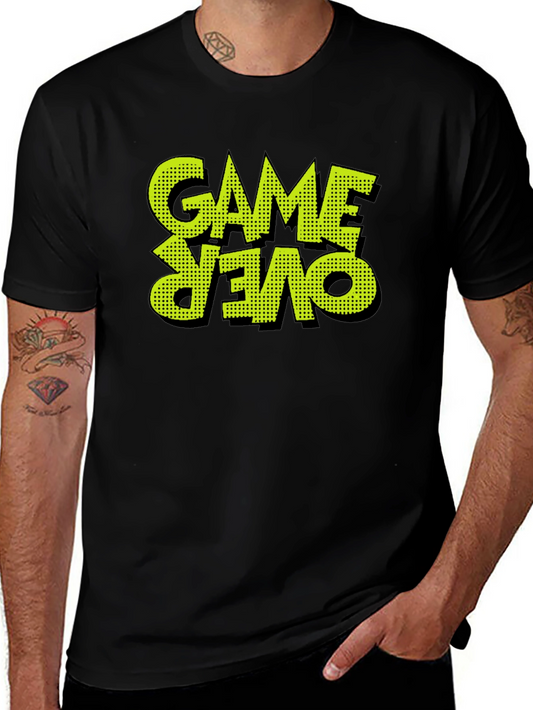 Game Over Graphic Print Black T-Shirt