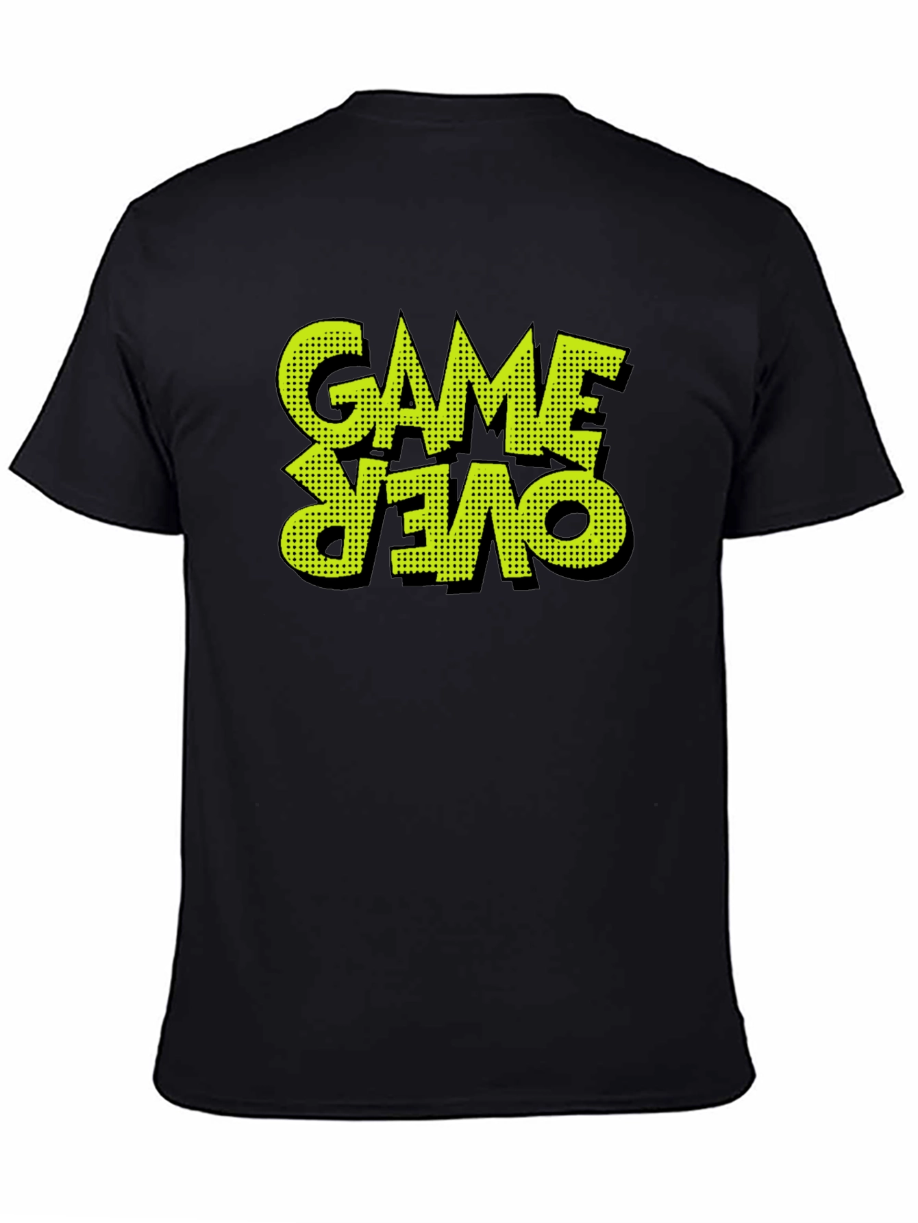 Game Over Graphic Print Black T-Shirt