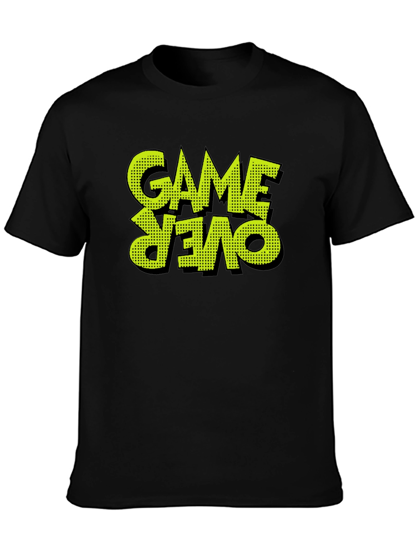 Game Over Graphic Print Black T-Shirt