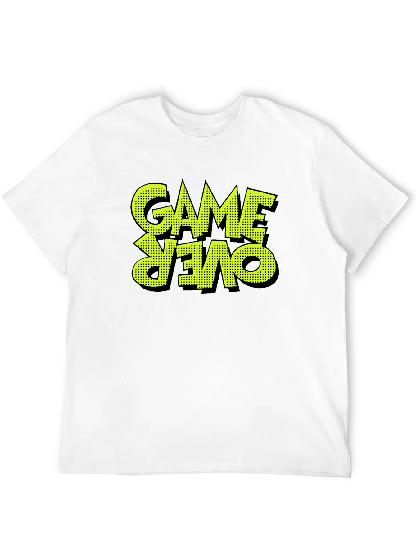 Game Over Graphic Print Black T-Shirt