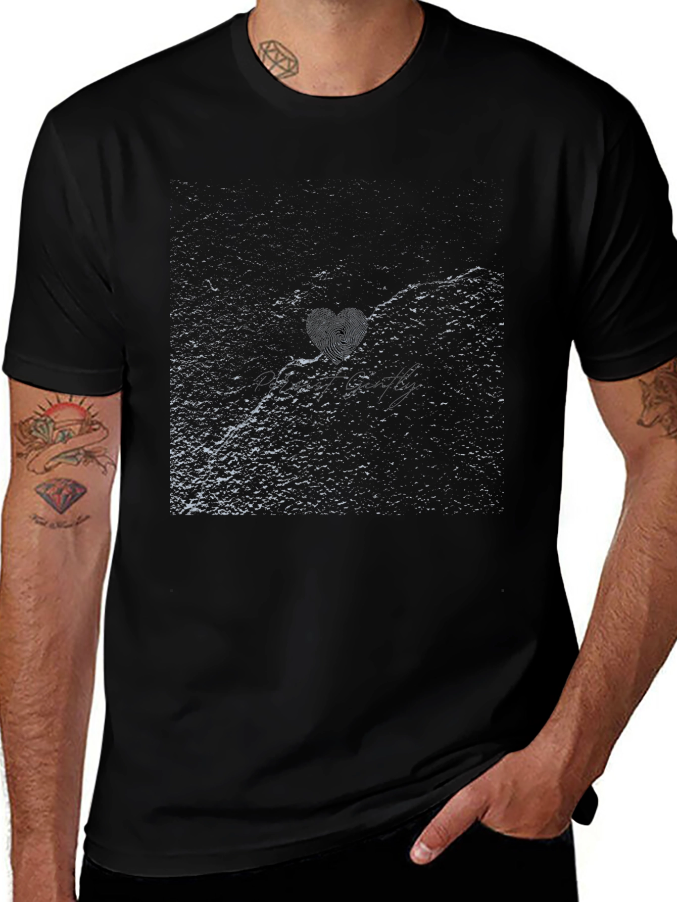Abstract Texture Black T-Shirt