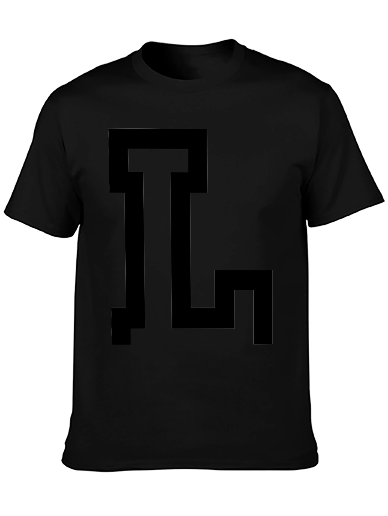 Geometric Initial T-Shirt - Bold Black Graphic Tee