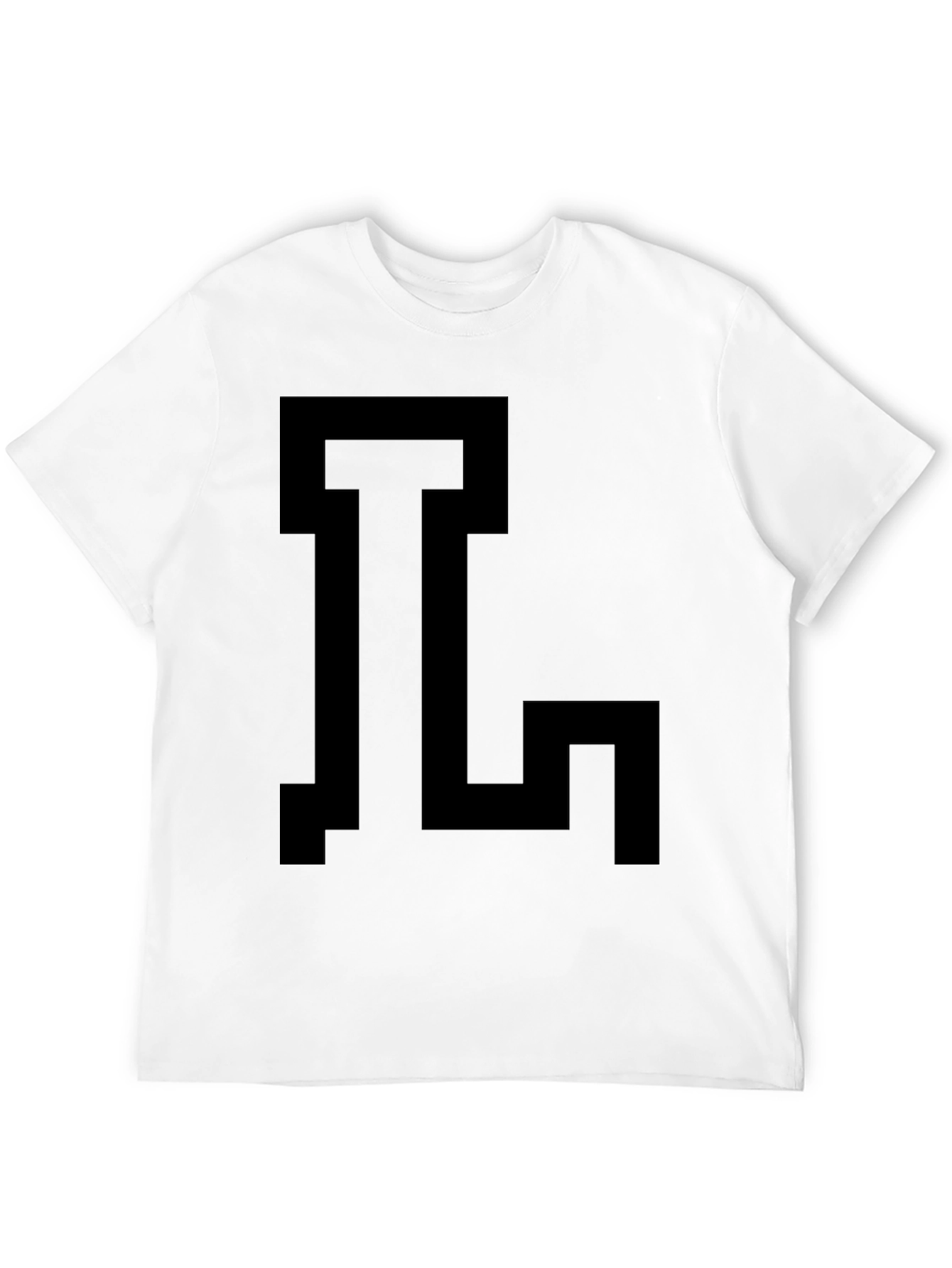 Geometric Initial T-Shirt - Bold Black Graphic Tee