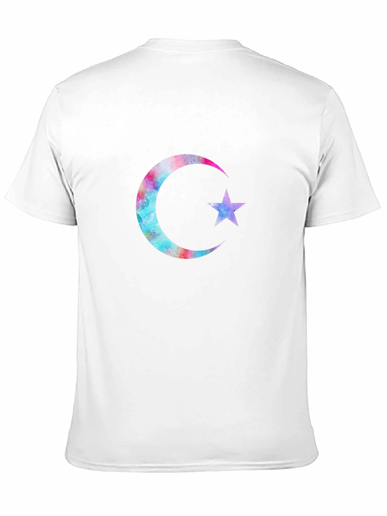 Galaxy Moon Star Graphic Tee - Black