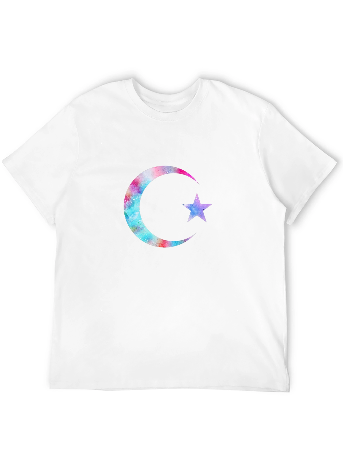 Galaxy Moon Star Graphic Tee - Black