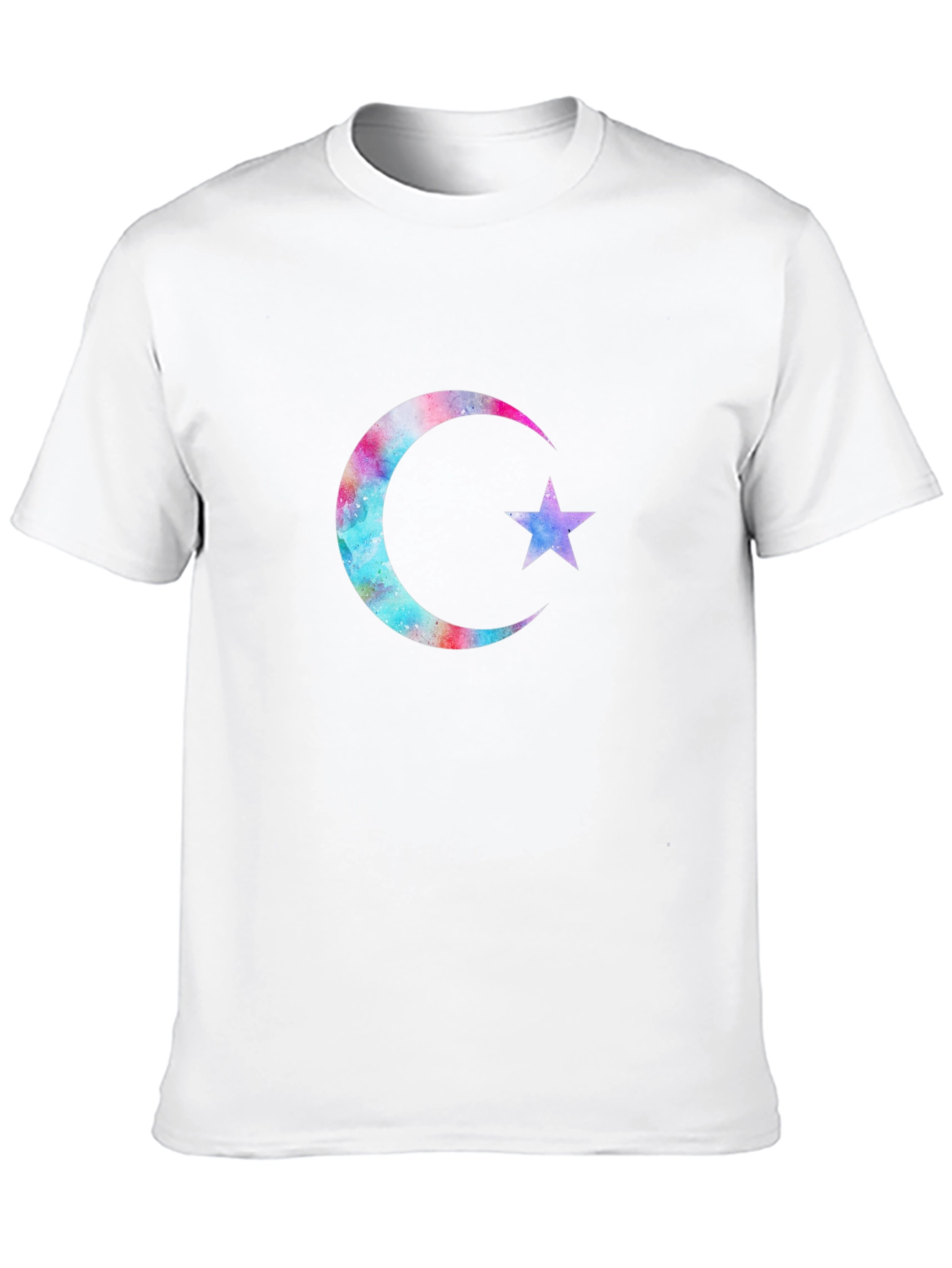 Galaxy Moon Star Graphic Tee - Black