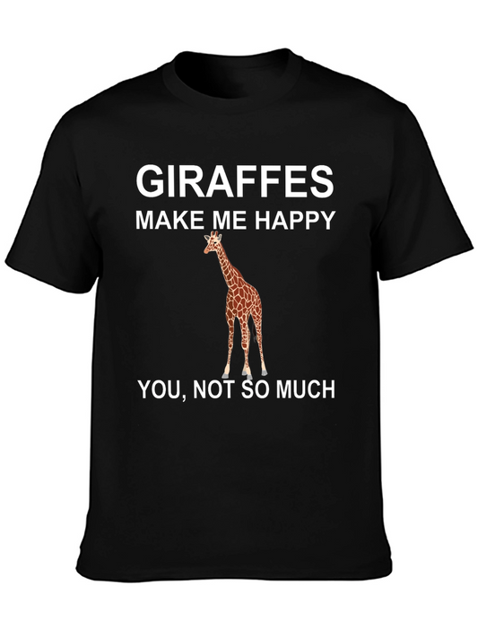 Giraffe Make Me Happy Graphic T-Shirt