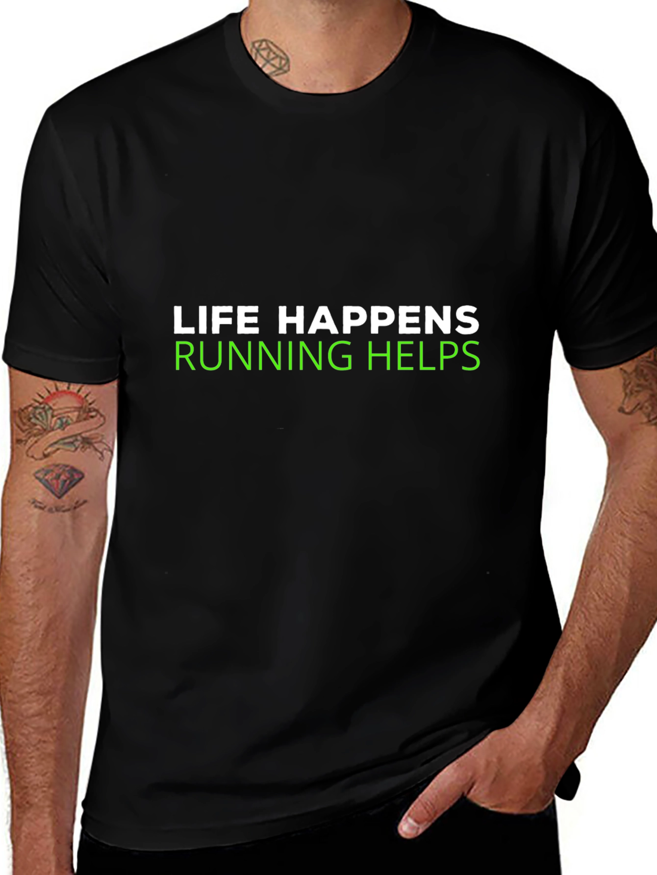 Life Happens Running Helps Graphic Tee