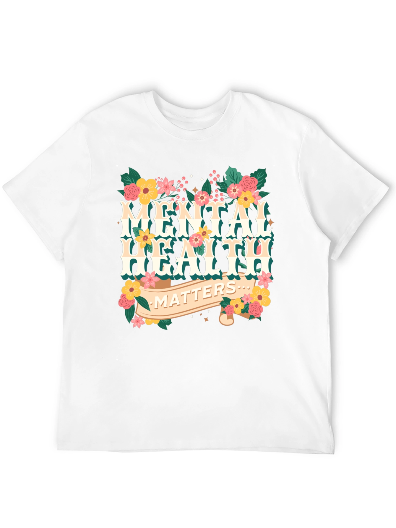 Mental Health Matters Floral Graphic T-Shirt