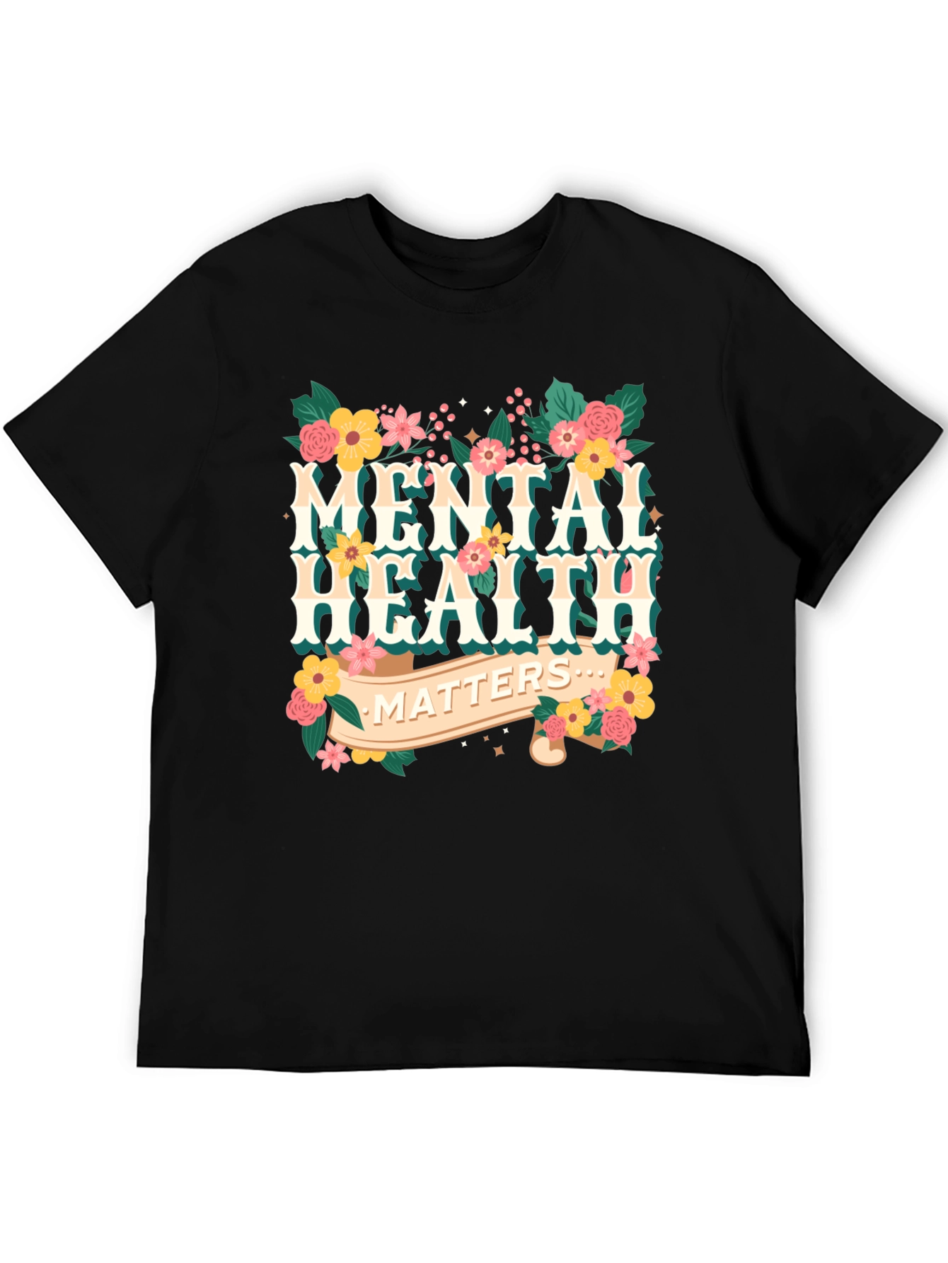 Mental Health Matters Floral Graphic T-Shirt