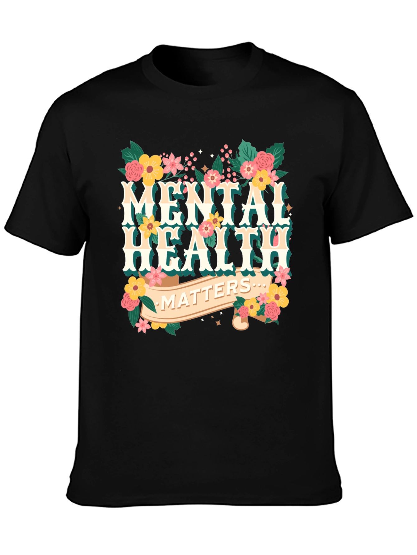 Mental Health Matters Floral Graphic T-Shirt