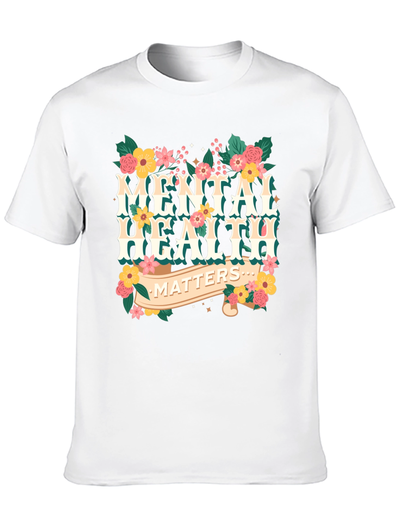 Mental Health Matters Floral Graphic T-Shirt