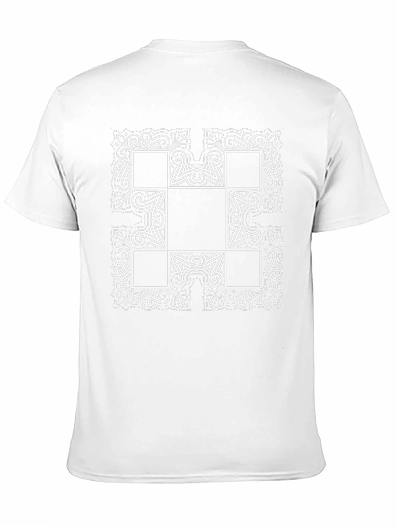 Abstract Square Pattern Black T-Shirt