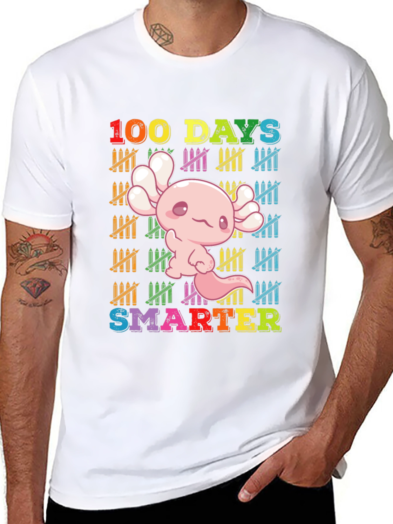 100 Days Smarter Axolotl T-Shirt