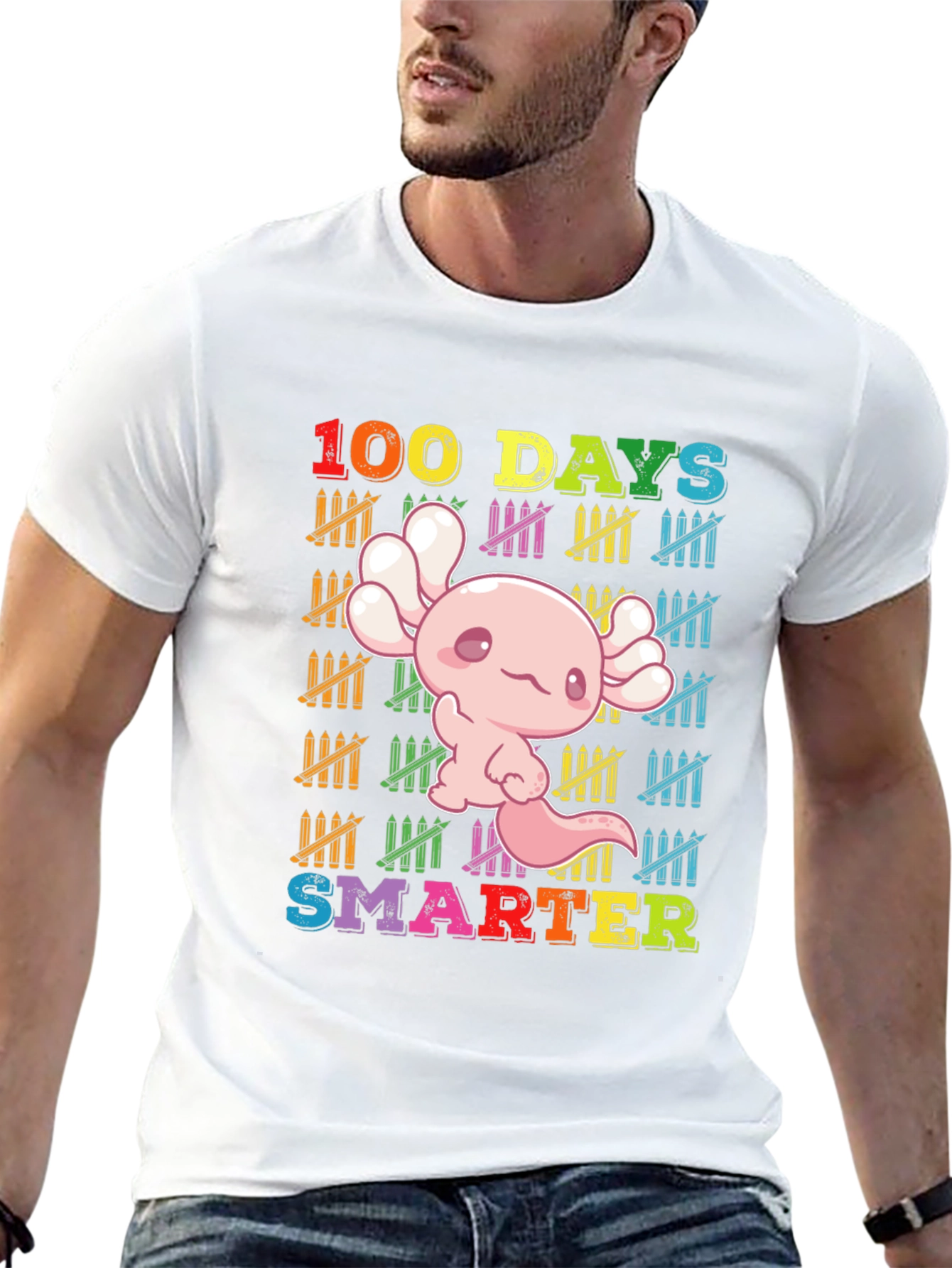 100 Days Smarter Axolotl T-Shirt