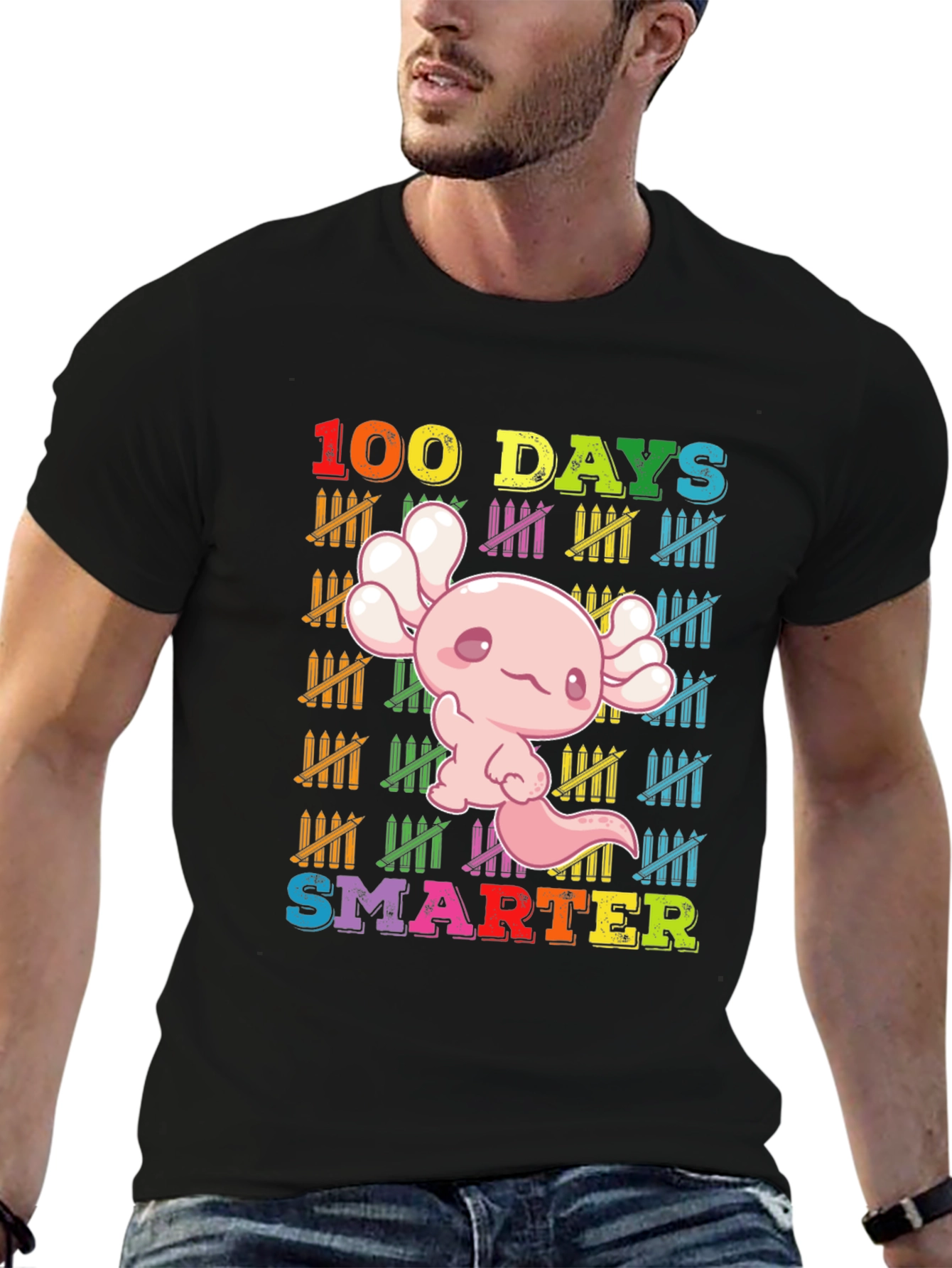 100 Days Smarter Axolotl T-Shirt