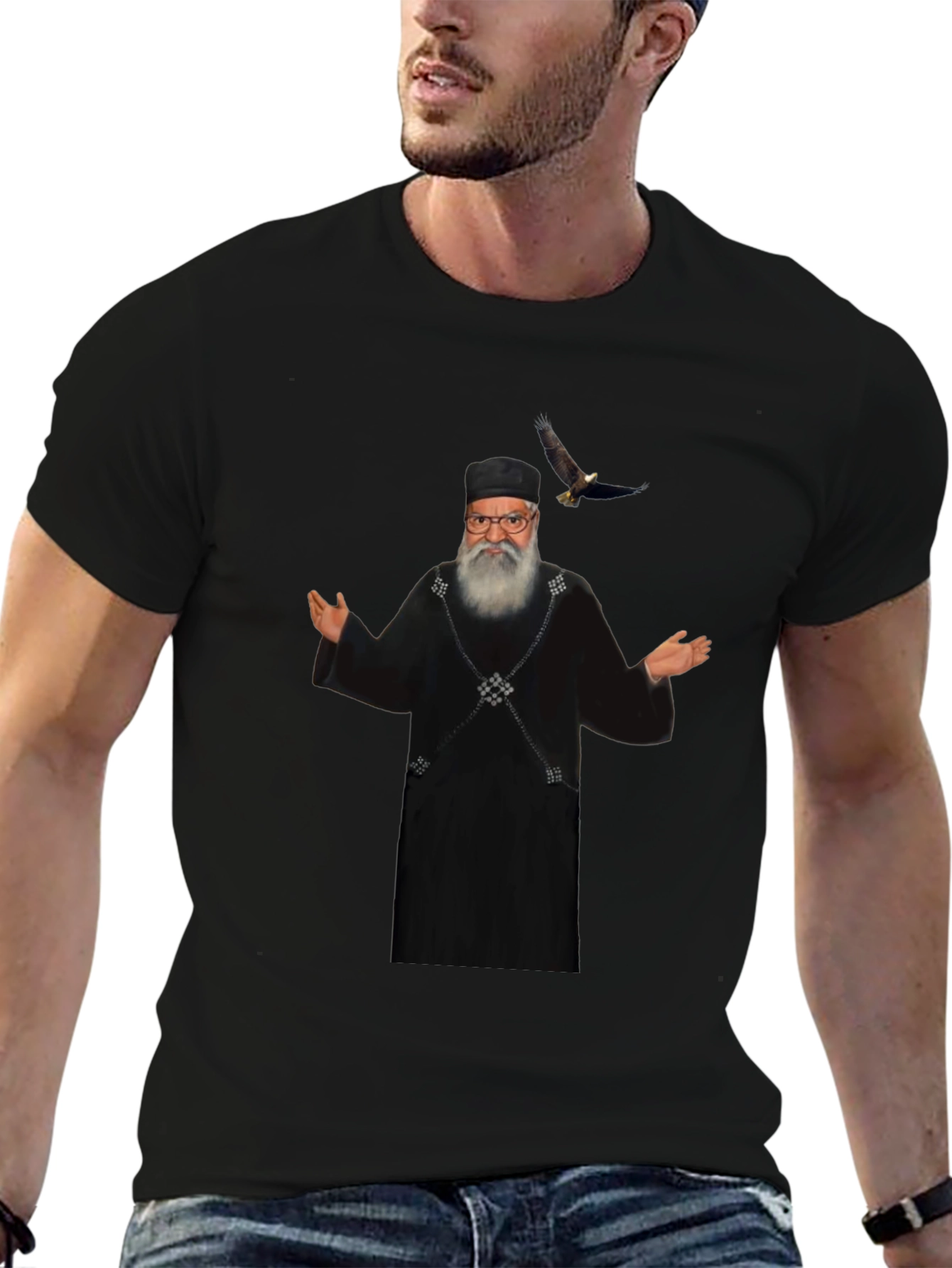 Black T-Shirt with Unique Graphic Print
