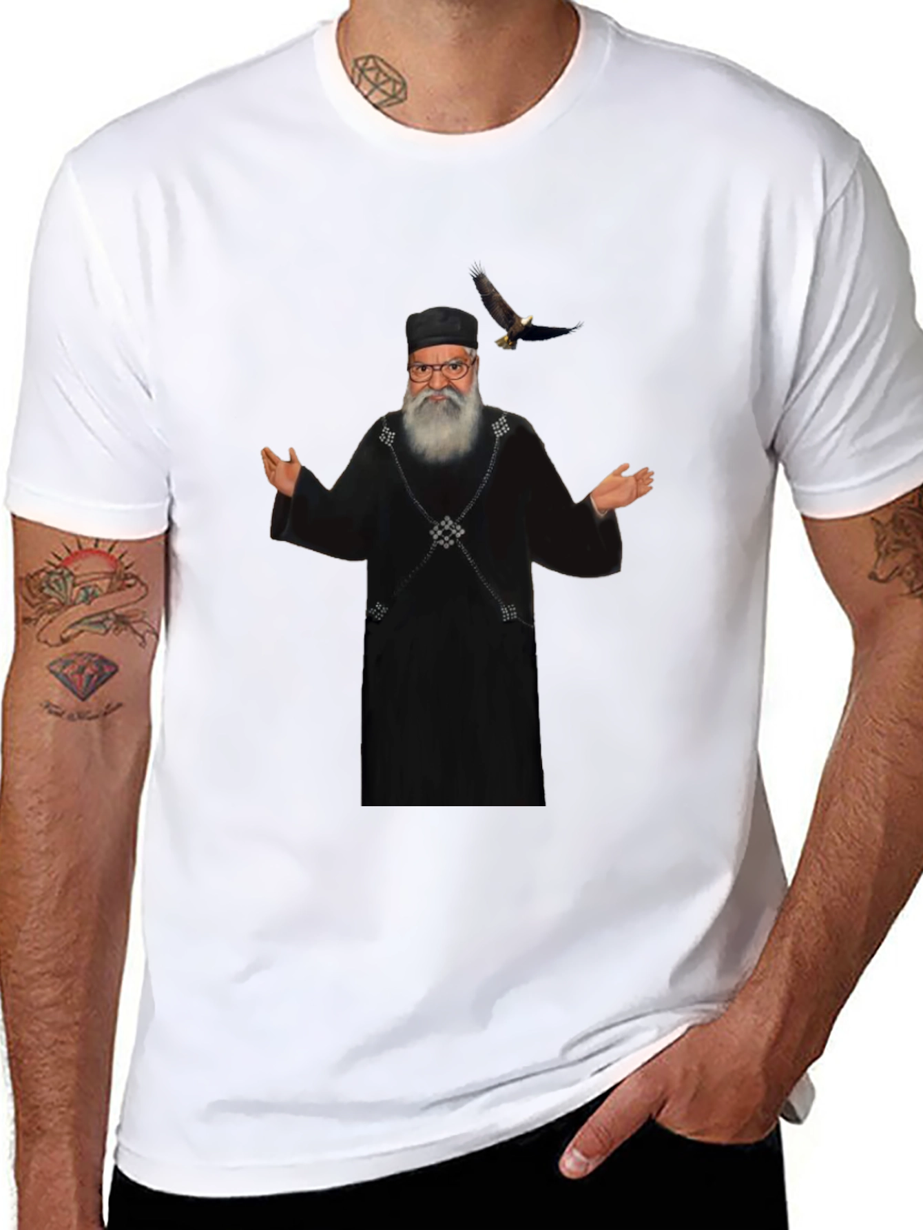 Black T-Shirt with Unique Graphic Print