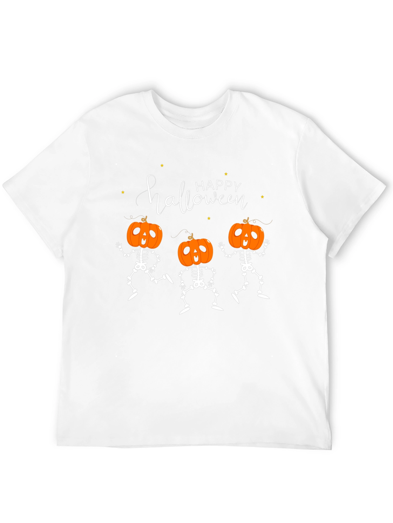 Happy Halloween Pumpkin Skeleton Graphic Tee