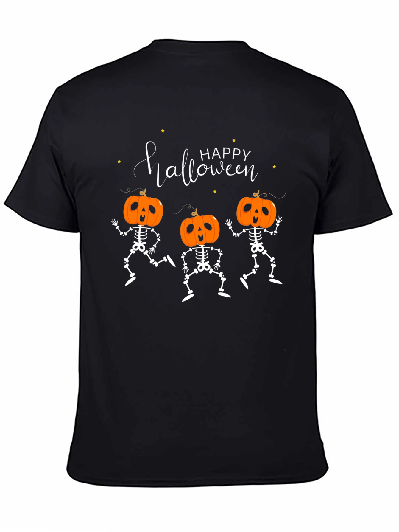 Happy Halloween Pumpkin Skeleton Graphic Tee
