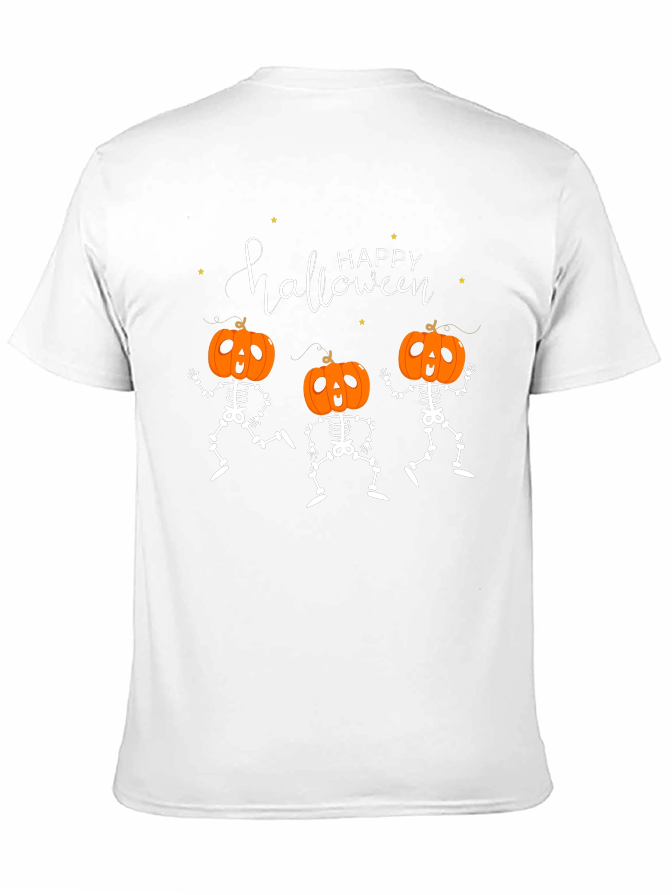 Happy Halloween Pumpkin Skeleton Graphic Tee