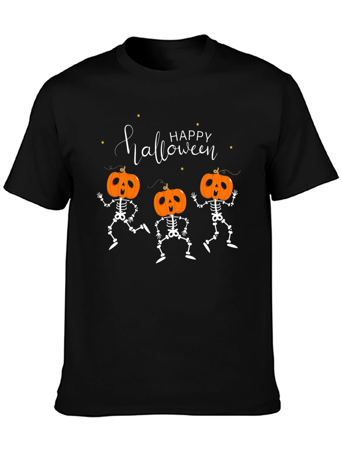 Happy Halloween Pumpkin Skeleton Graphic Tee
