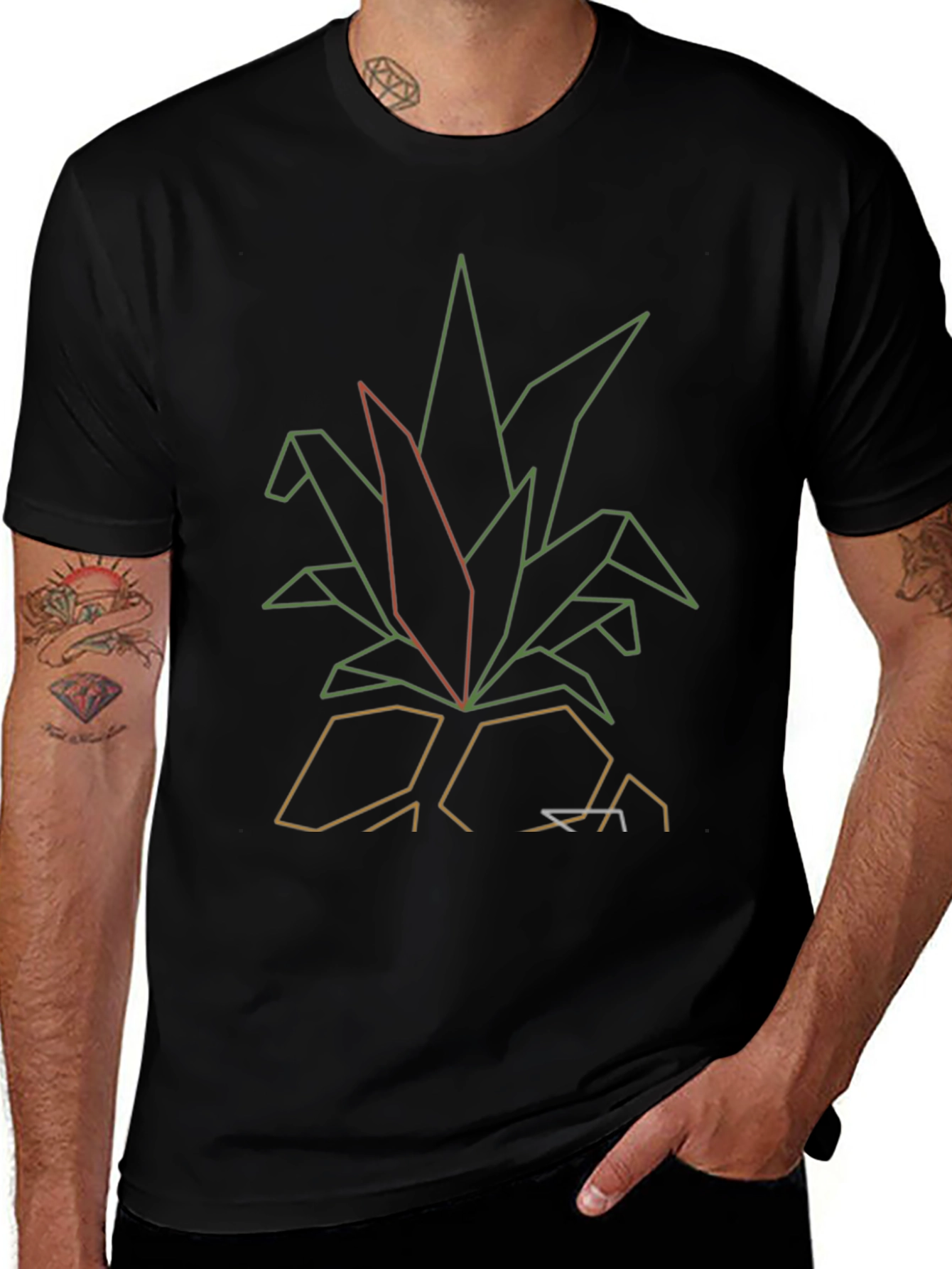 Geometric Pineapple Graphic Tee - Modern Style