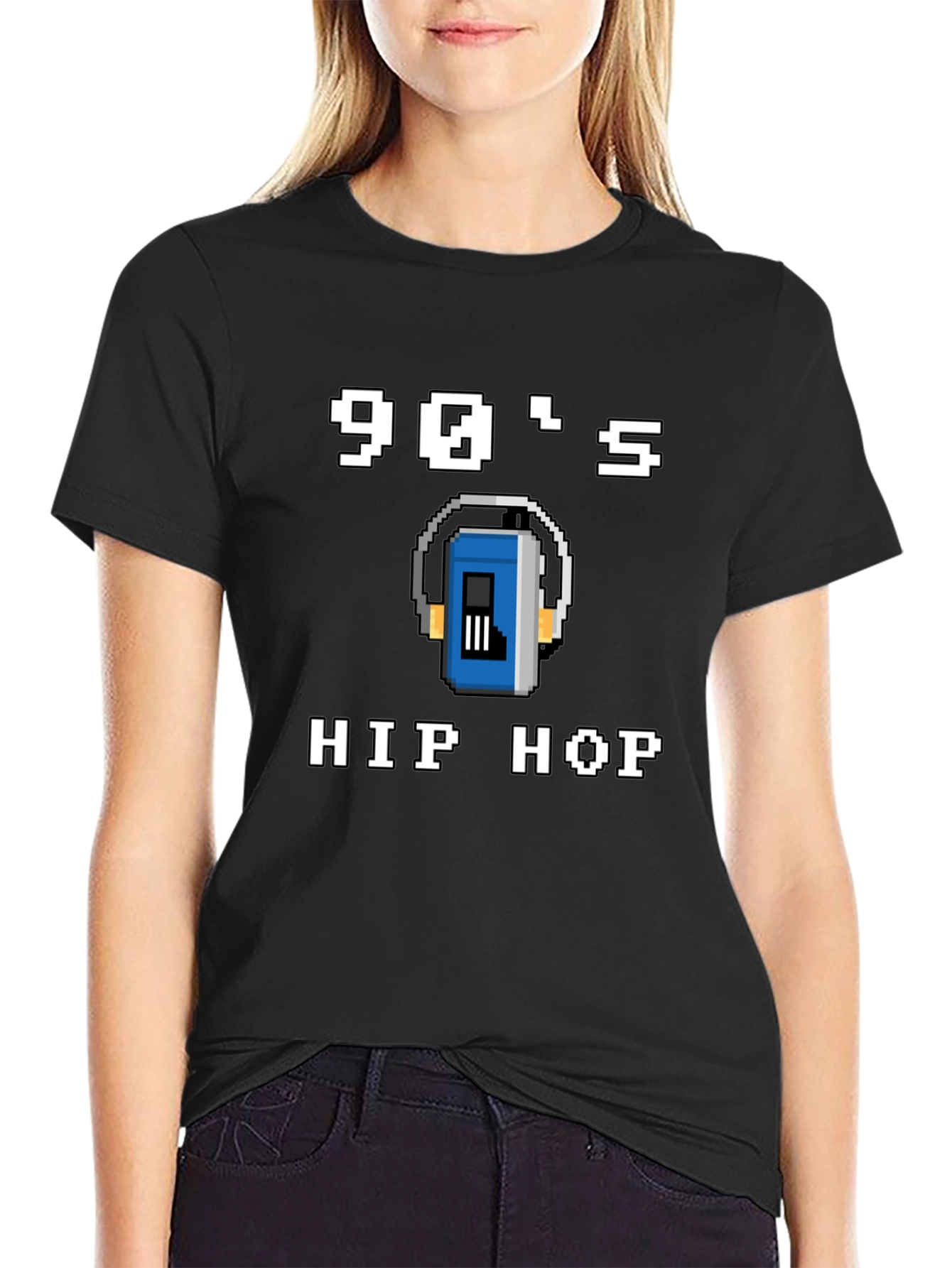 90s Hip Hop Graphic Tee - Pixel Art Style