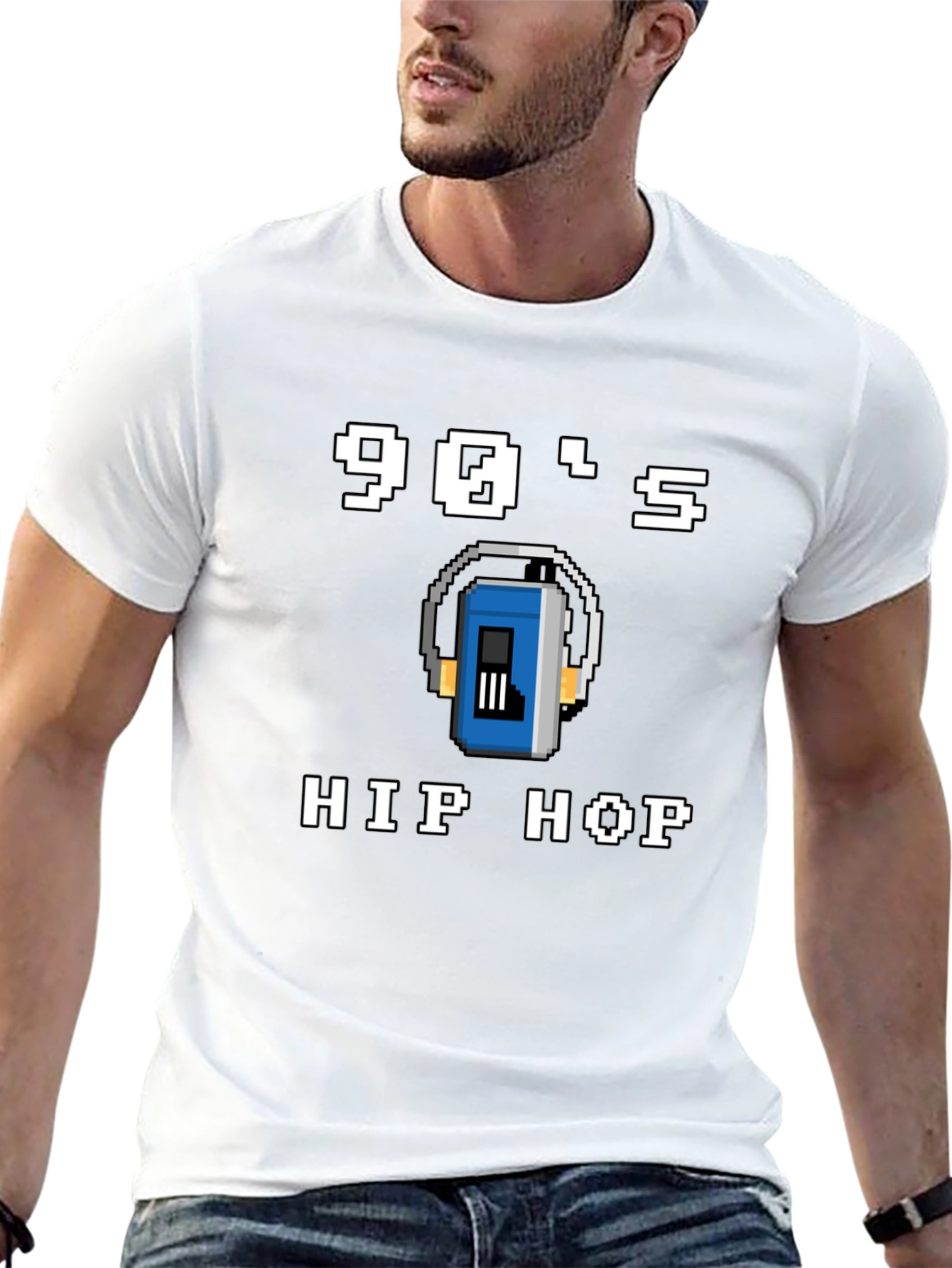 90s Hip Hop Graphic Tee - Pixel Art Style