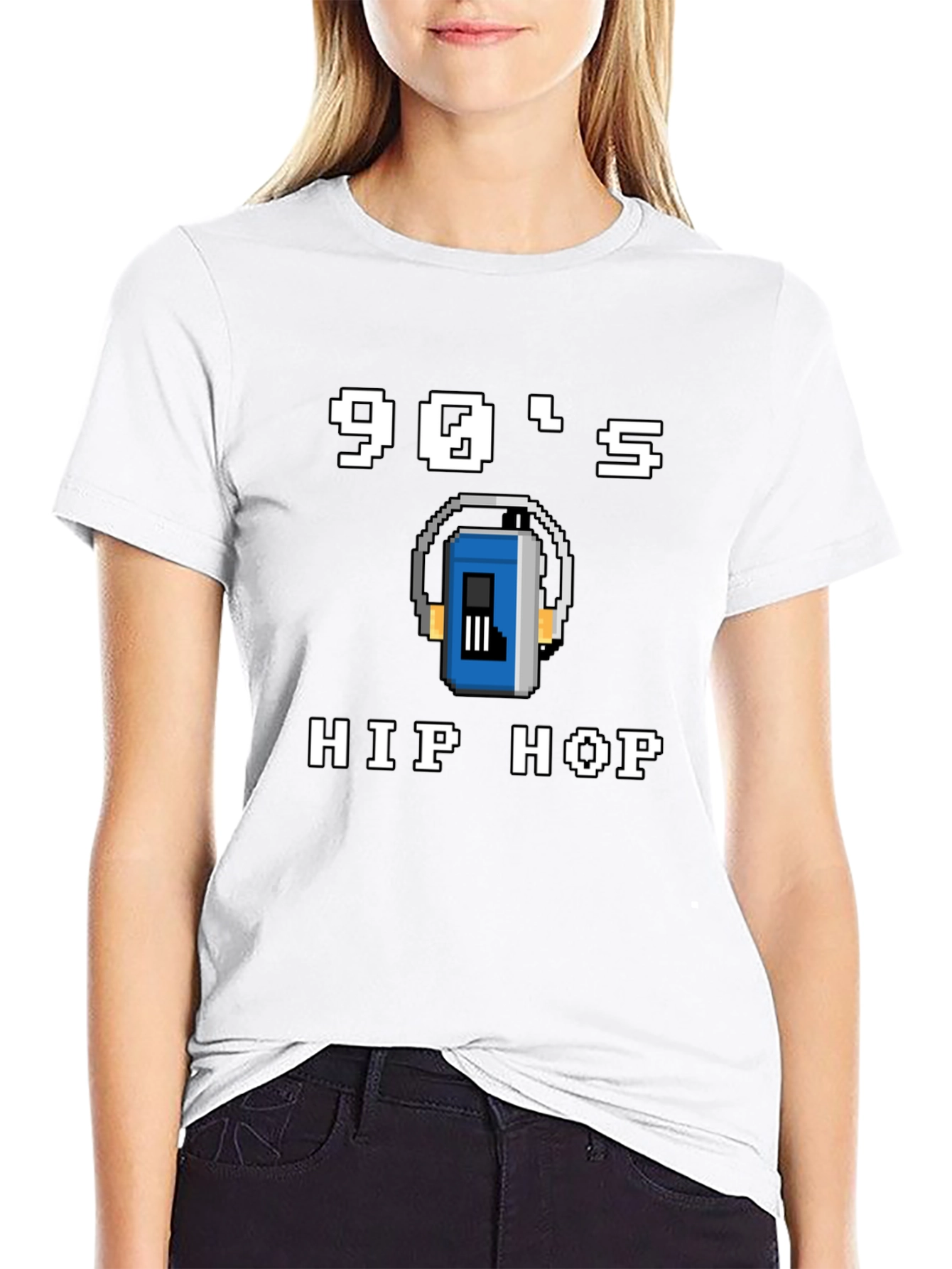 90s Hip Hop Graphic Tee - Pixel Art Style
