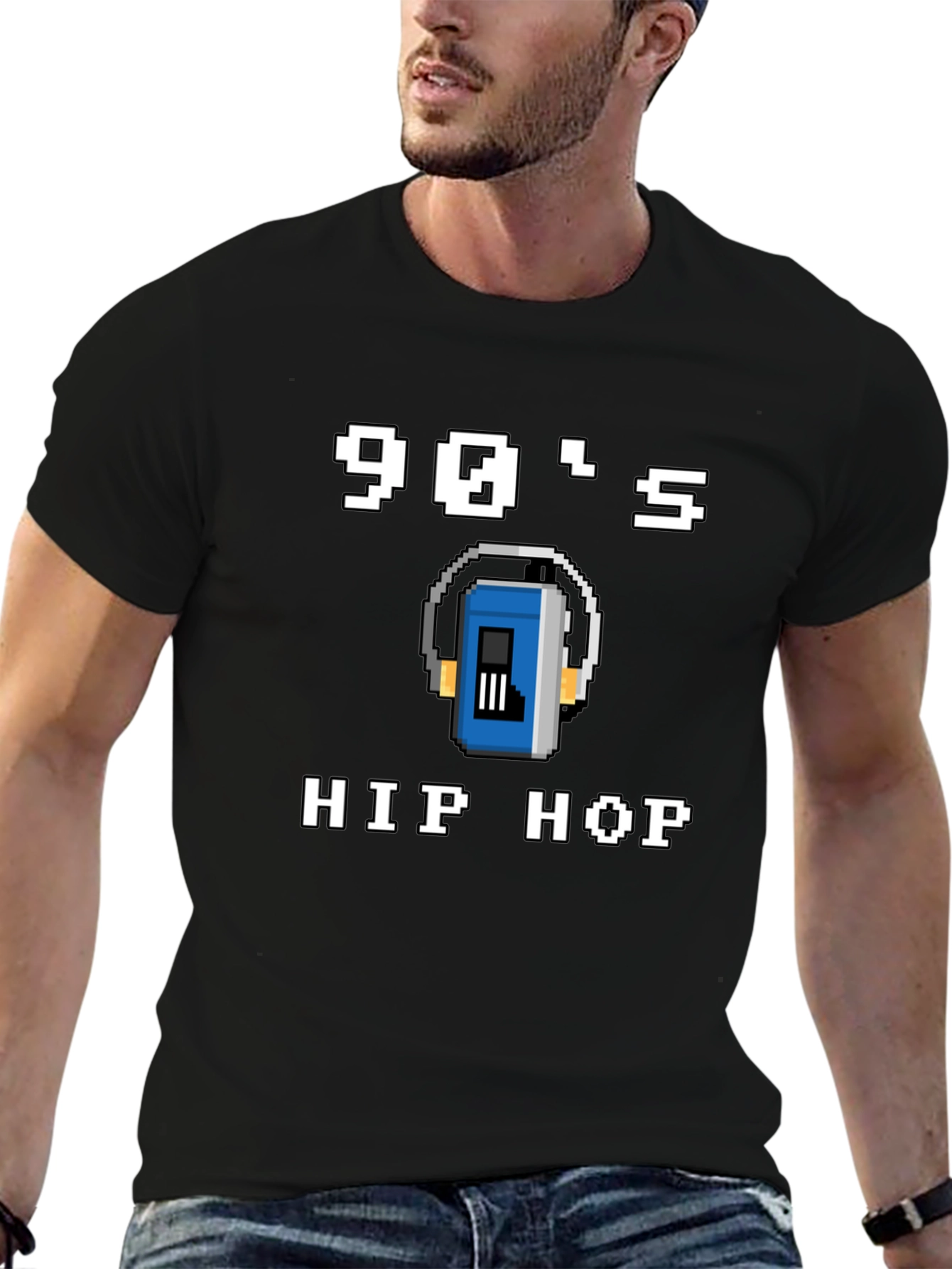 90s Hip Hop Graphic Tee - Pixel Art Style
