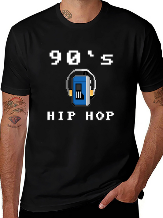 90s Hip Hop Graphic Tee - Pixel Art Style