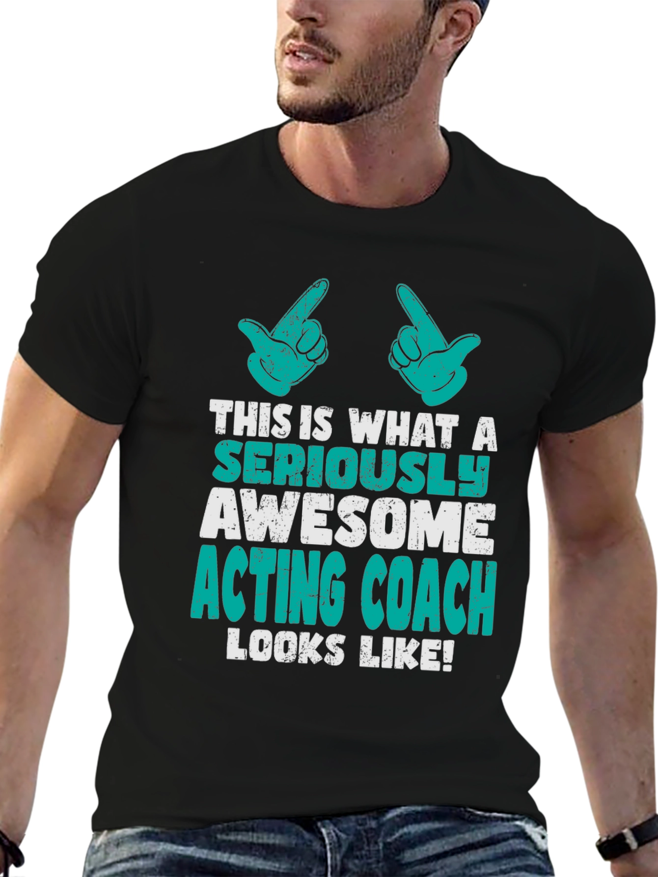 Awesome Acting Coach Graphic Tee - Black Cotton T-Shirt