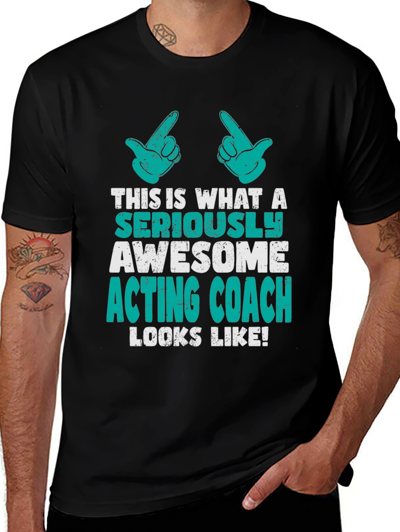 Awesome Acting Coach Graphic Tee - Black Cotton T-Shirt