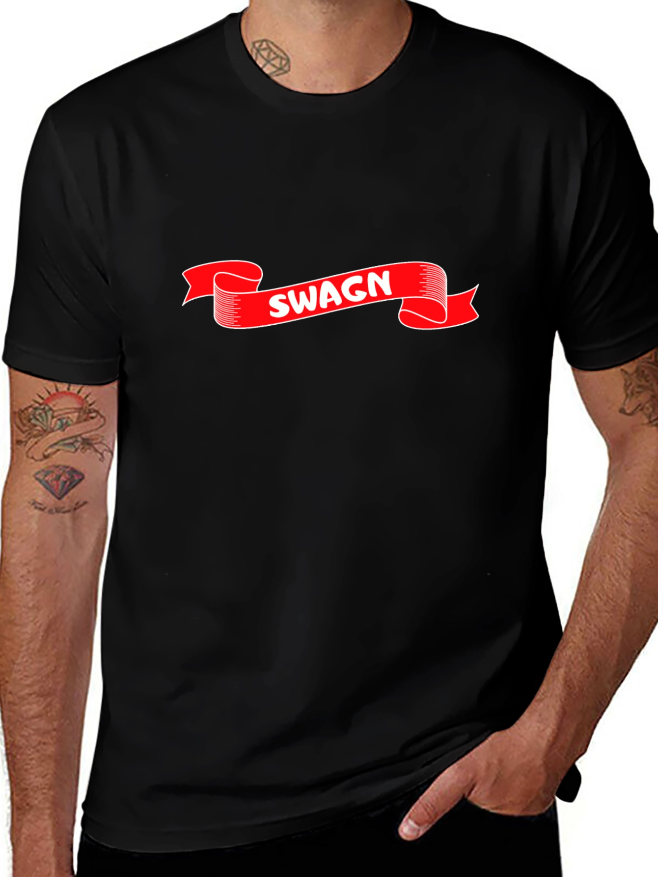 Swagn Graphic T-Shirt - Stylish Black Tee